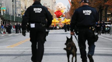 Video thumbnail: PBS NewsHour Thanksgiving festivities marked by heightened security