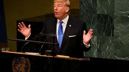 Video thumbnail: PBS NewsHour Trump urges more nationalist worldview in first UN address