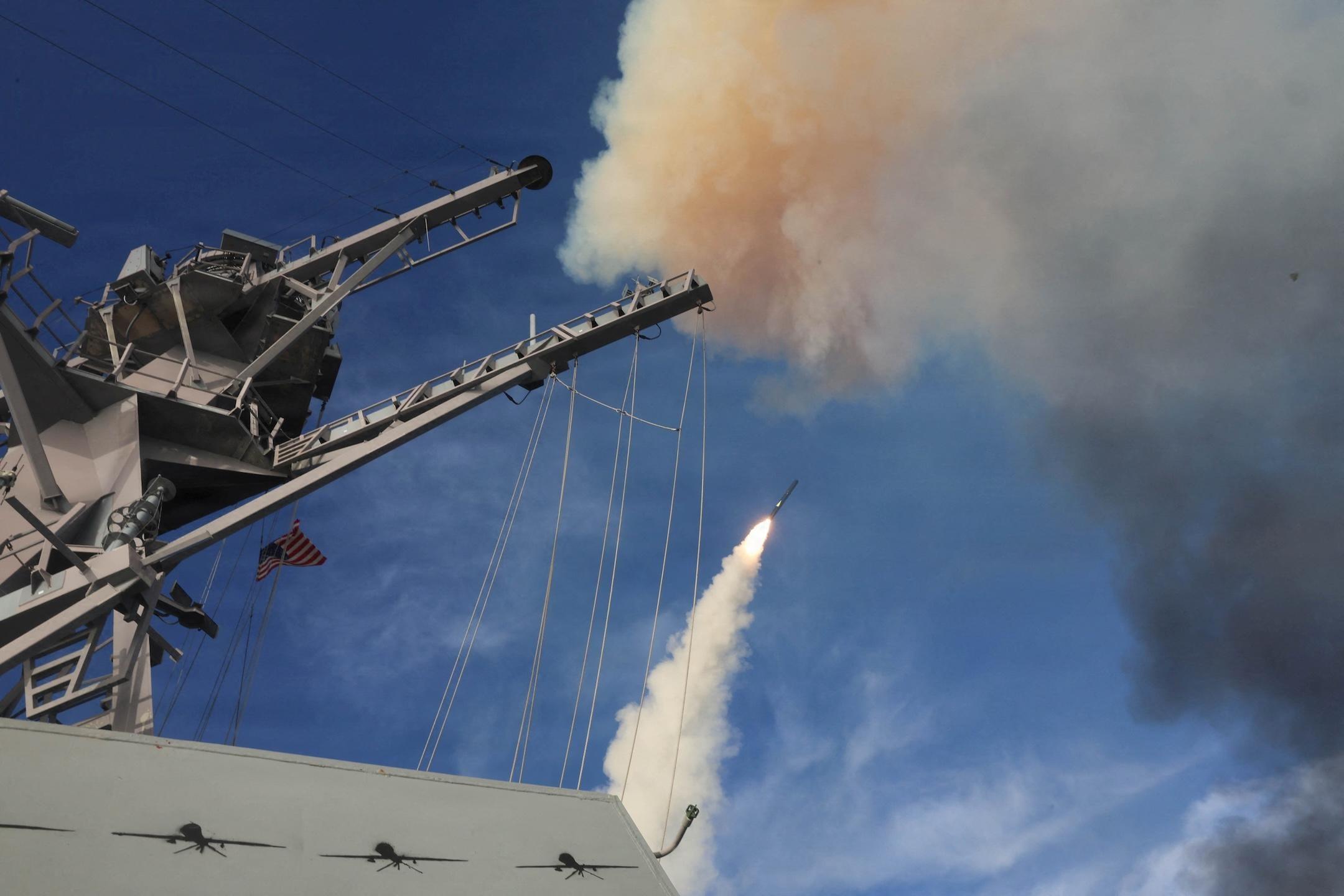 U.S. destroyers and Iran trade fire in Strait of Hormuz in serious test of ceasefire