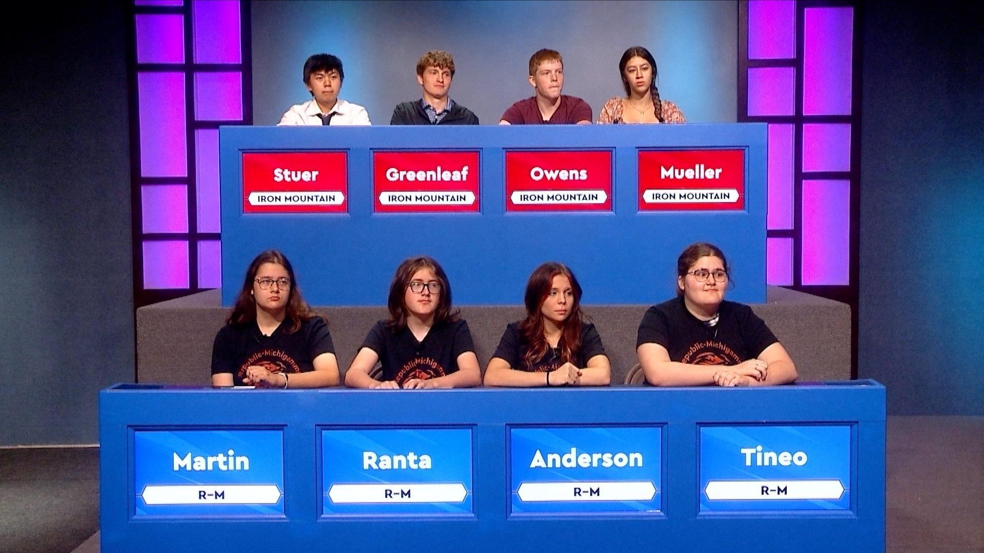 Iron Mountain meets Republic-Michigamme in this preliminary round of WNMU-TV's quiz tournament.