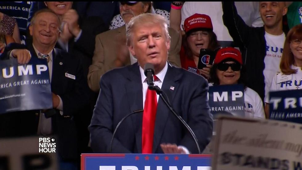 Why tensions are flaring over Trump's Phoenix rally image