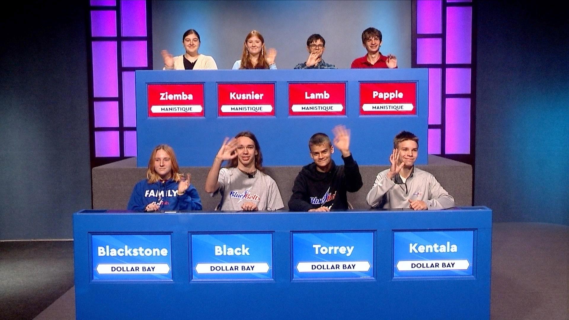 Manistique meets Dollar Bay in this initial round of WNMU-TV's quiz tournament.