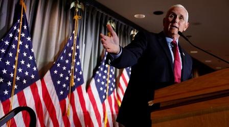 Video thumbnail: PBS NewsHour News Wrap: Pence says ‘history will hold Trump accountable’