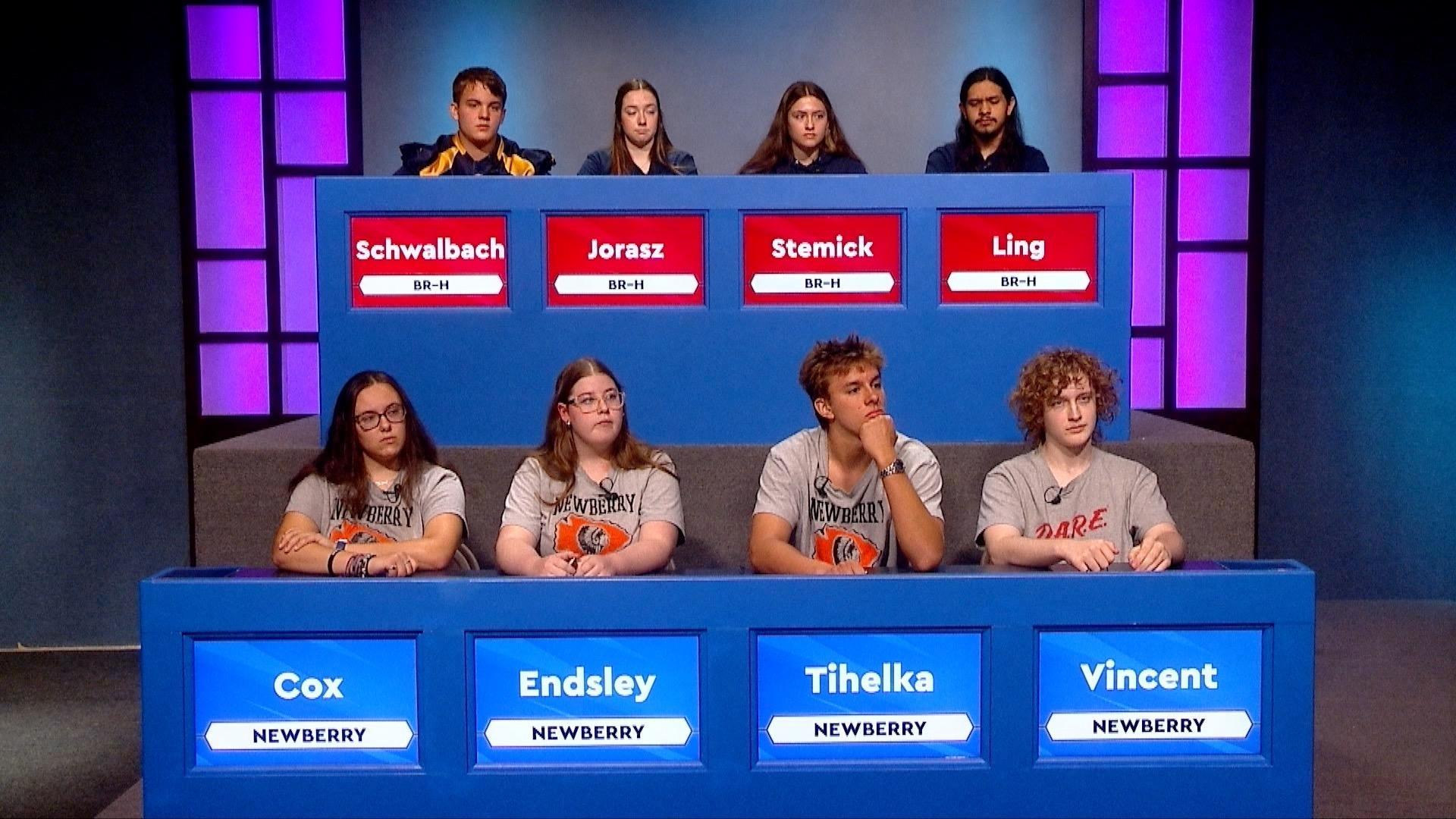 Bark River-Harris meets Newberry in this preliminary round of WNMU-TV's quiz tournament.