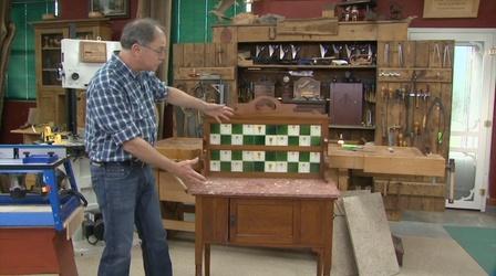 Video thumbnail: American Woodshop Tiled, Marble Top Washstand