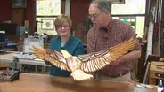 Intarsia Flying Eagle Scrollsaw Folk Art with Scorched Wood