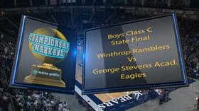 Video thumbnail: Maine High School Basketball Tournament Winthrop vs George Stevens Boys Class C State Final
