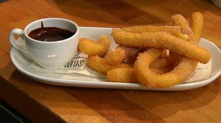 Video thumbnail: Neighborhood Kitchens Neighborhood Kitchens: Tres Gatos' Churros and Chocolate