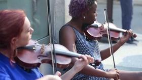 Video thumbnail: Articulate Judith Schaechter, Busking, Jim Dessicino