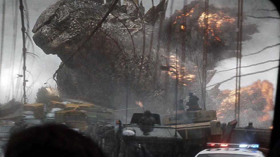 Elizabeth Olsen and Aaron Taylor Johnson for "Godzilla" image