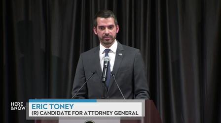 Video thumbnail: Here and Now Abortion and Authority of DAs in the Attorney General Debate