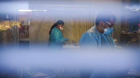 Video thumbnail: PBS NewsHour COVID-19 infections spike again, restrictions are reimposed