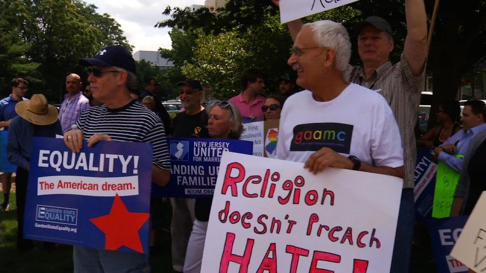 Protesters Say Garrett’s Views Out of Step with New Jersey image