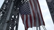 Old Glory Waves From Atop the George Washington Bridge