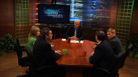 Michael Aron and the state’s leading Statehouse reporters