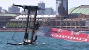 Web Extra: America's Cup Boats Capsize During Practice