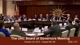 Video thumbnail: The University of North Carolina A Multi-Campus University UNC Board of Governors Meeting 10/23/15