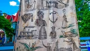 Appraisal: 1904 Painted Mnemonic Banner for Schnitzelbank Song
