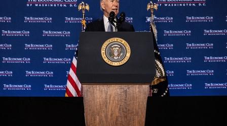 Video thumbnail: PBS News Hour News Wrap: Biden says rate cut is vindication of policies