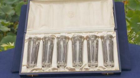 Appraisal: Lalique Six Figurines Glass Goblets with Box, ca.