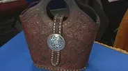 Appraisal: Hand-tooled Leather Handbag, ca. 1975