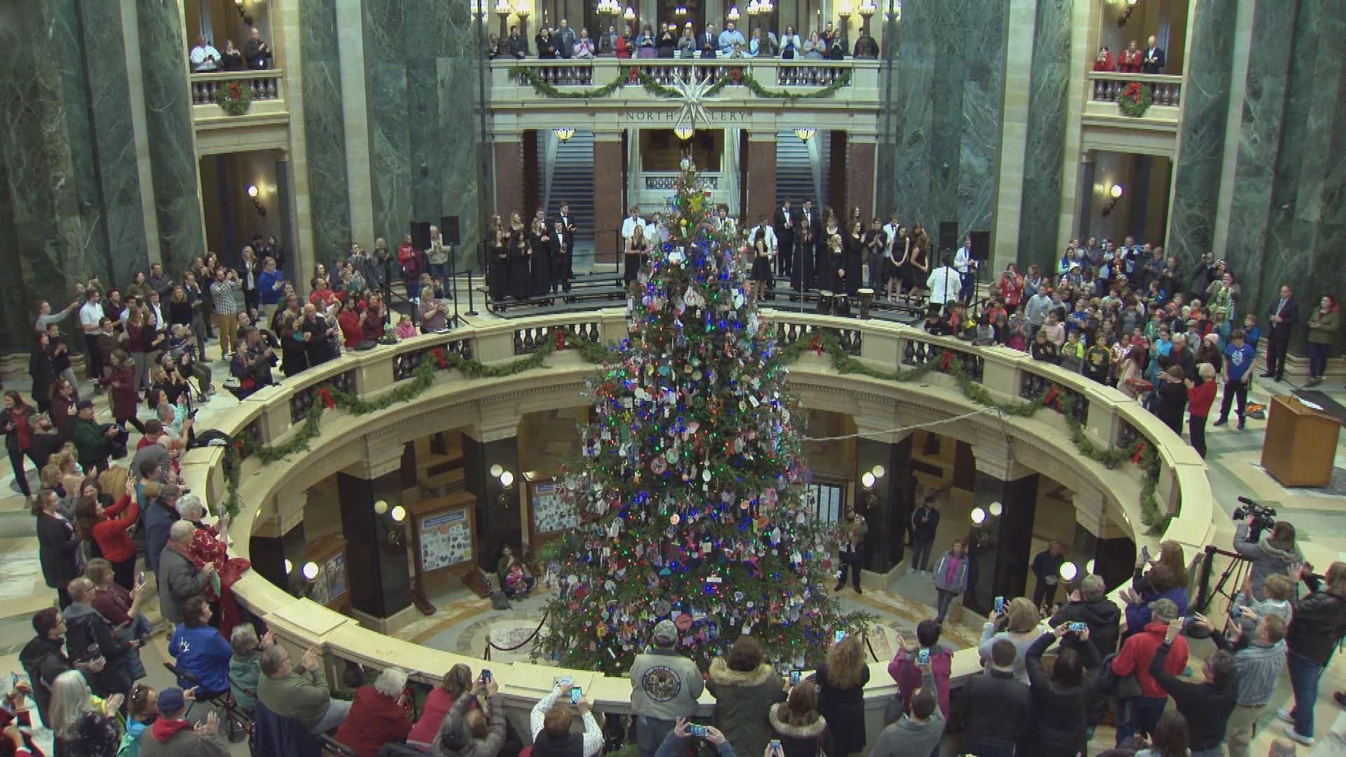 Gov. Tony Evers Lights Holiday Tree