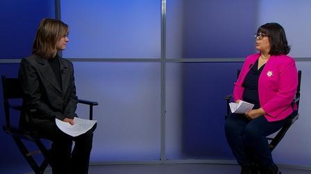 Video thumbnail: Student Spotlight SWCTA student interviews Trustee Irene Bustamante Adams
