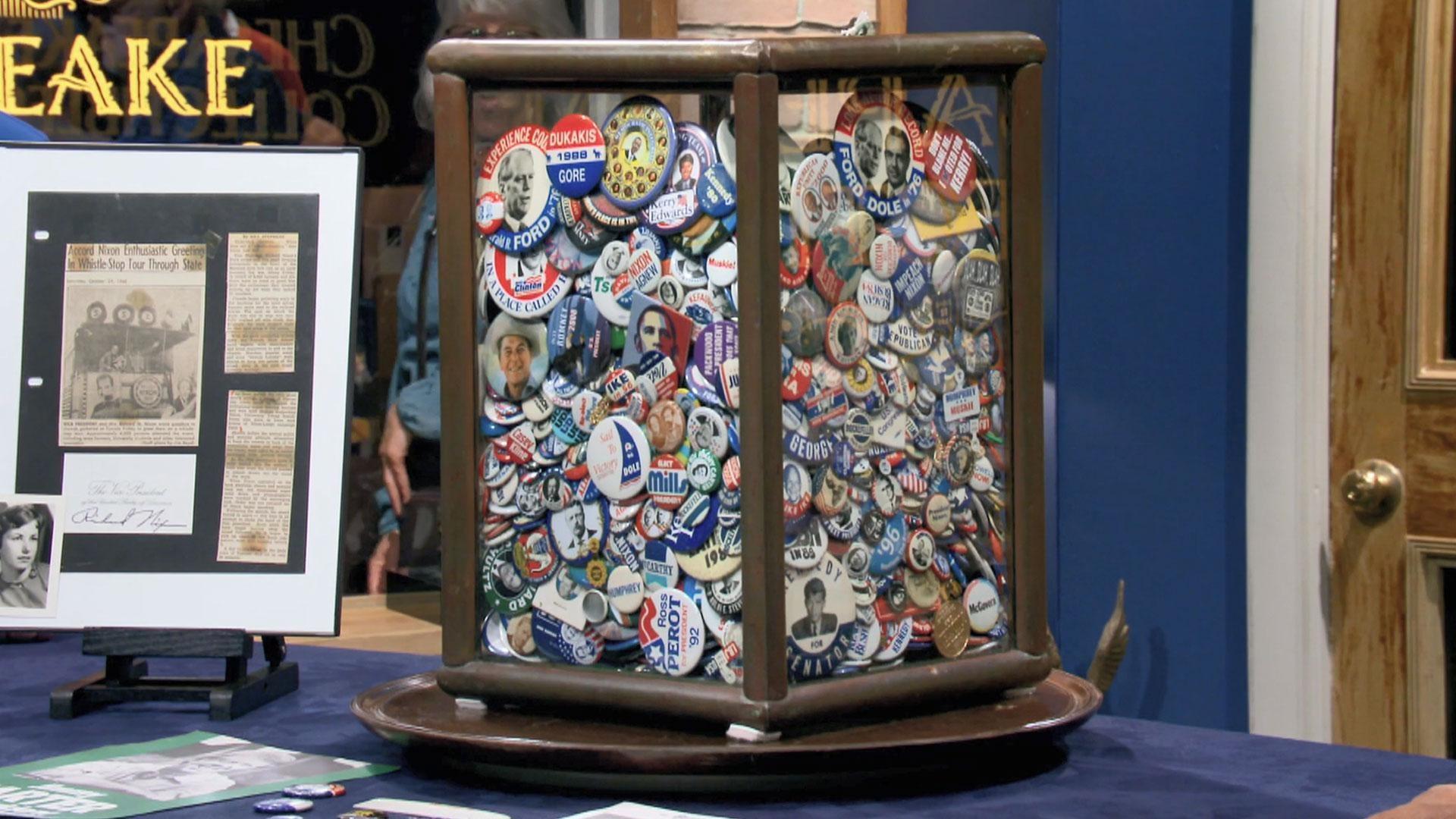 JFK speech notes; vintage ballot box; seahorse jewelry; antique blasting machine.