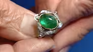 Appraisal: Green Glass & Diamond Ring, ca. 1920