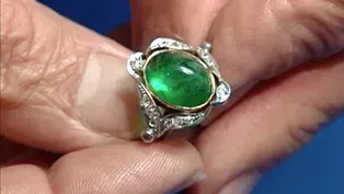 Appraisal: Green Glass & Diamond Ring, ca. 1920