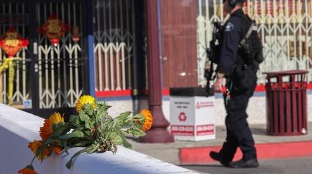 Video thumbnail: PBS NewsHour News Wrap: Monterey Park shooting stuns Asian community
