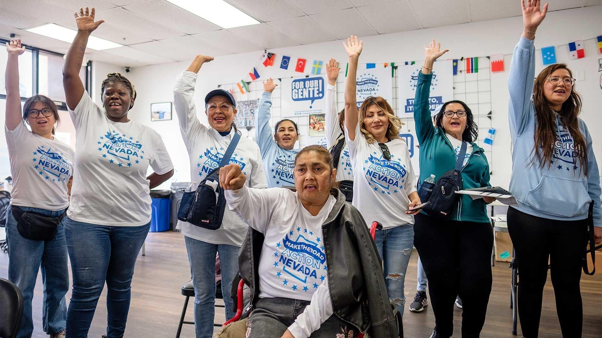 A group of women in a campaign office