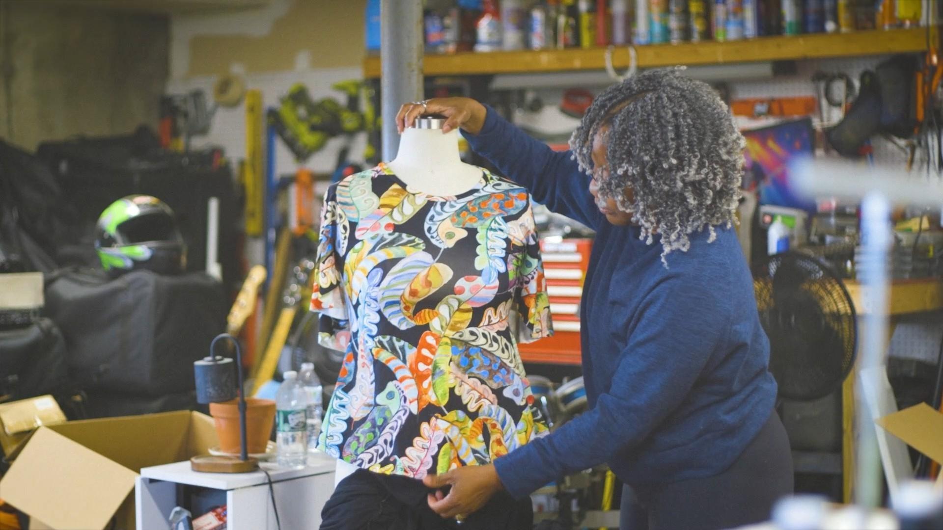 Sharon Pike from Orange as been sewing since she was 8 years old, but it's been an adjustment