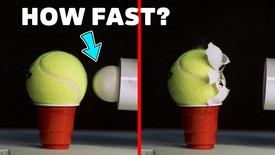 Ballistic Ping Pong Ball vs. Tennis Ball at 450km/h!: asset-mezzanine-16x9