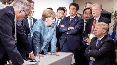 Video thumbnail: PBS NewsHour Trump makes early G-7 exit after tense trade disputes