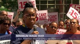 Video thumbnail: Chicago Tonight Mayor, Labor Groups Push for $15 Minimum Wage by 2021