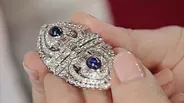 Appraisal: Diamond & Sapphire Brooch, ca. 1930
