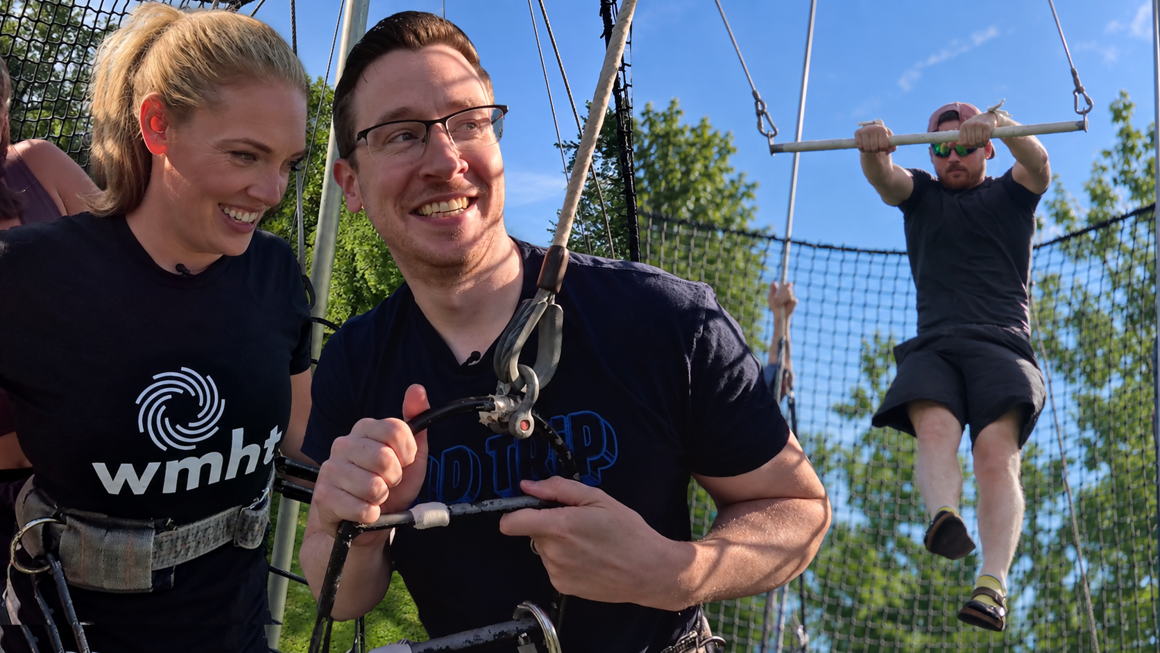 Matt & Nicole face their fear of heights and take their first flying trapeze swing.