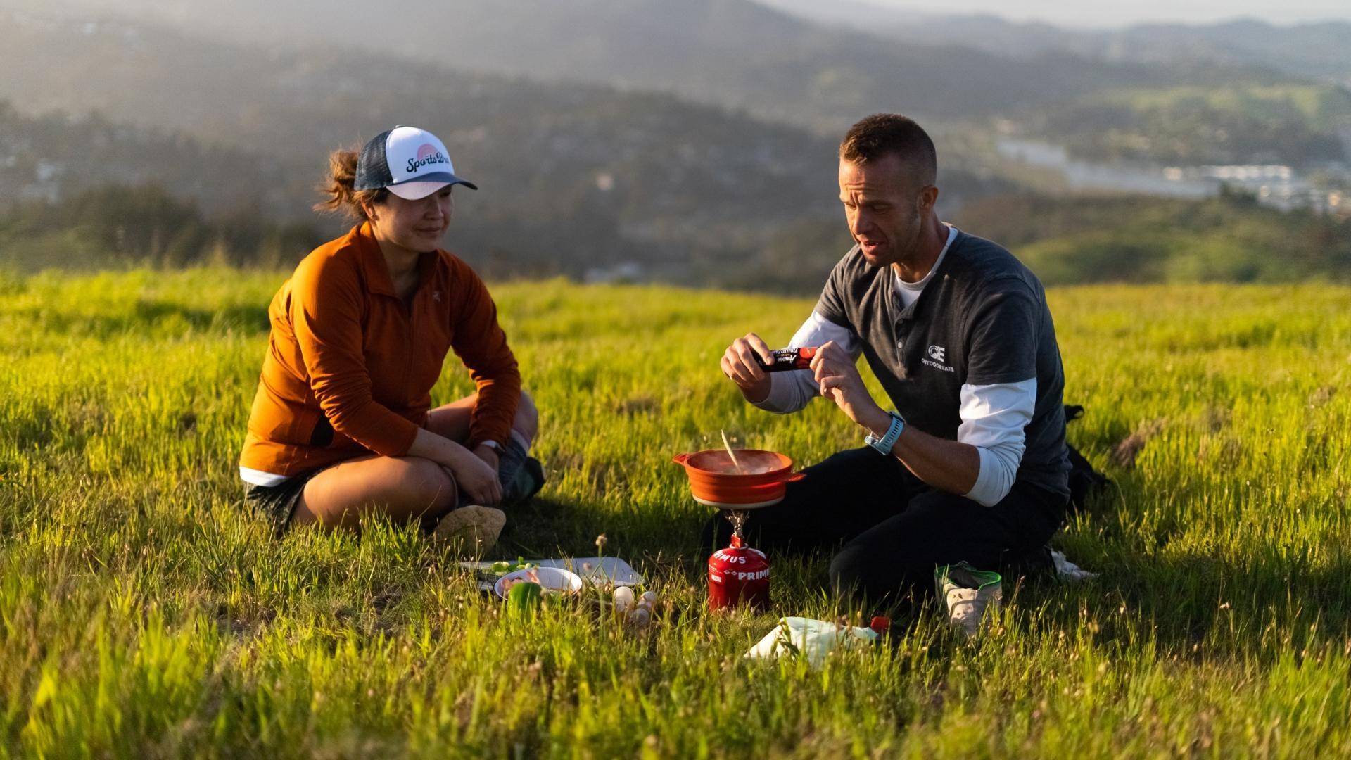 Chef Corso cooks up delicious gourmet backpacking meals while hiking the trails of San Francisco