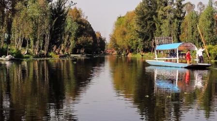 Video thumbnail: Crossing South Pyramids, Xochimilco boats, and Tacuba