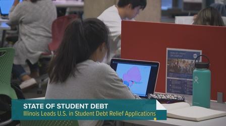 Video thumbnail: Chicago Tonight: Latino Voices Illinois Leads US in Applications for Student Debt Relief