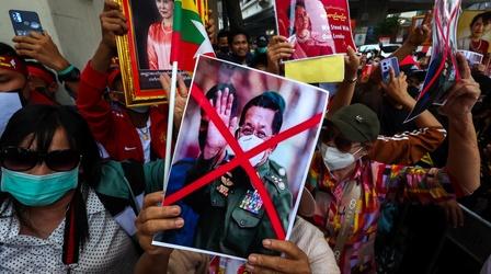 Video thumbnail: PBS NewsHour Myanmar’s humanitarian crisis worsens as civil war ramps up
