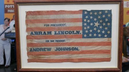 Video thumbnail: Antiques Roadshow Appraisal: Lincoln Presidential Campaign Flag, ca. 1864