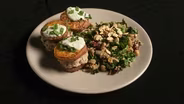 Turkey Sliders on Sweet Potatoes with a Moroccan Salad