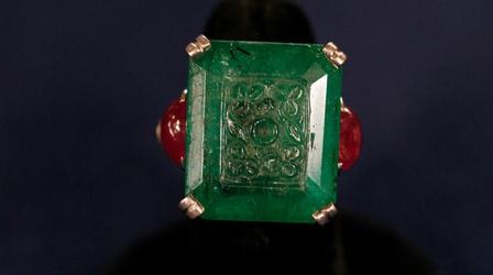 Video thumbnail: Antiques Roadshow Appraisal: Carved Emerald & Ruby Ring, ca. 1925