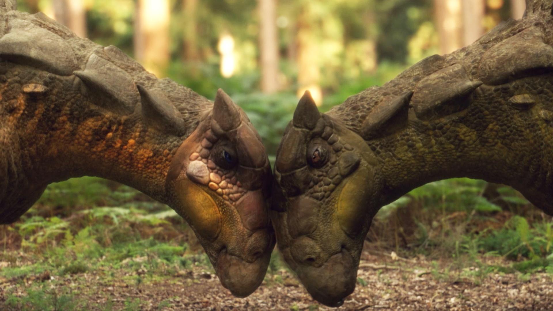 Follow a gang of armored dinosaurs that battle to reach adulthood, pursued by ferocious raptors.