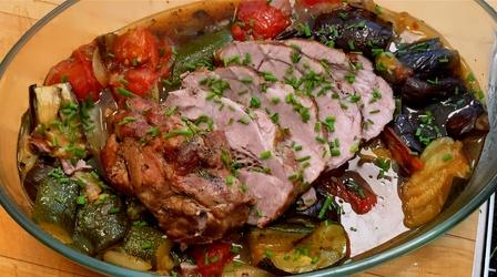 Video thumbnail: American Masters Jacques Pépin Makes Pork Roast with Ratatouille