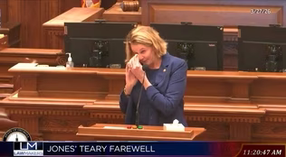 Outgoing Georgia Speaker Pro Tem Jan Jones delivers a heartfelt farewell