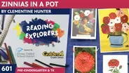 PK-TK-601: Zinnias In A Pot by Clementine Hunter