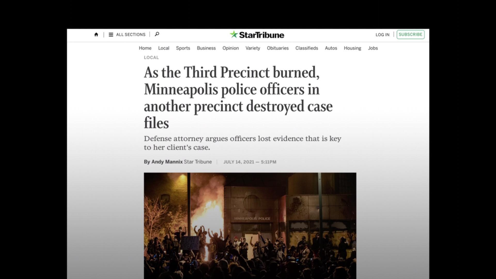 Minneapolis Police Destroyed Evidence During Summer Riots